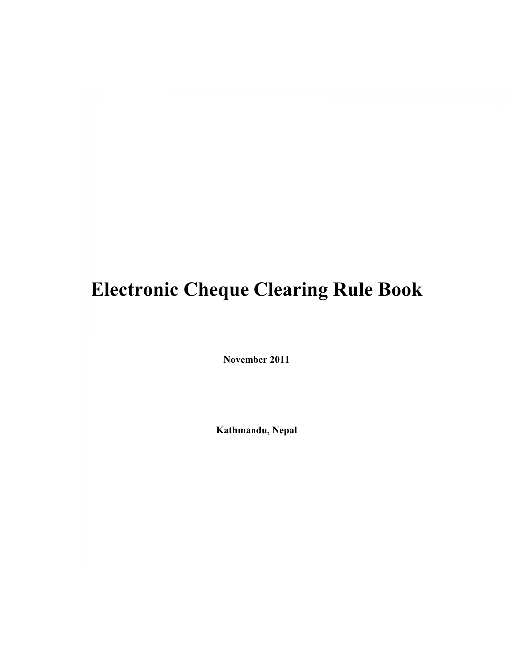 Electronic Cheque Clearing Rule Book