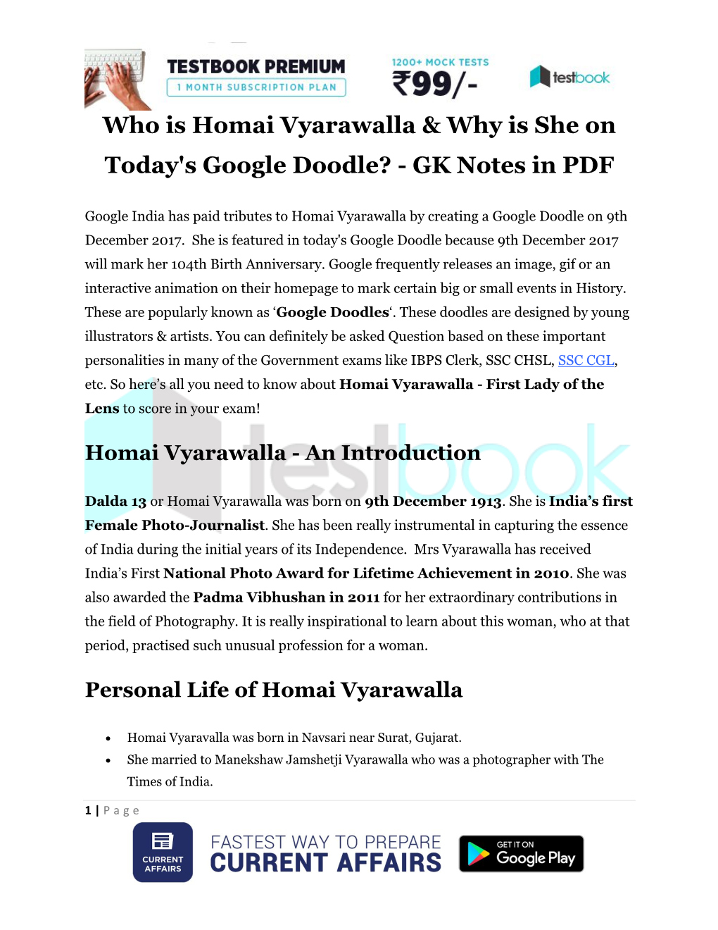 Who Is Homai Vyarawalla & Why Is She on Today's Google Doodle