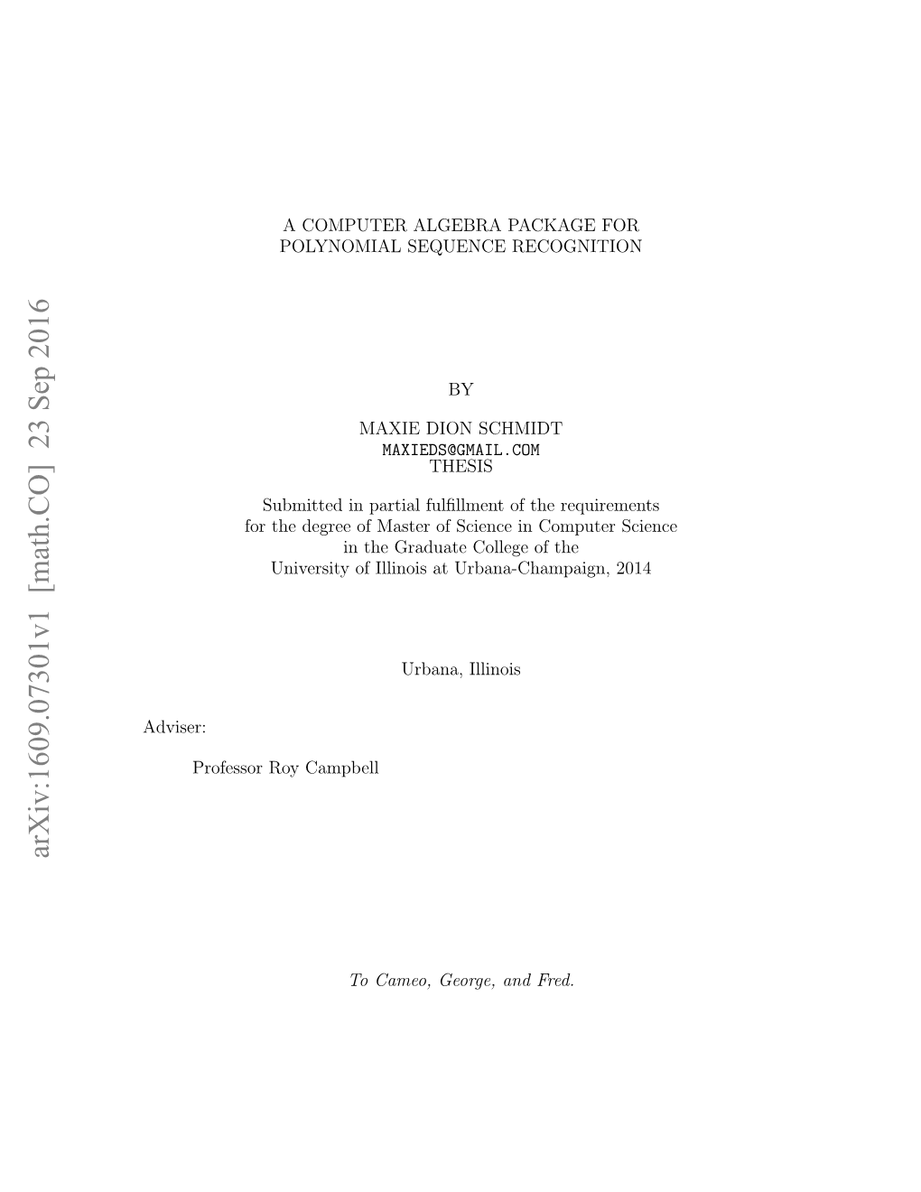 Arxiv:1609.07301V1 [Math.CO] 23 Sep 2016