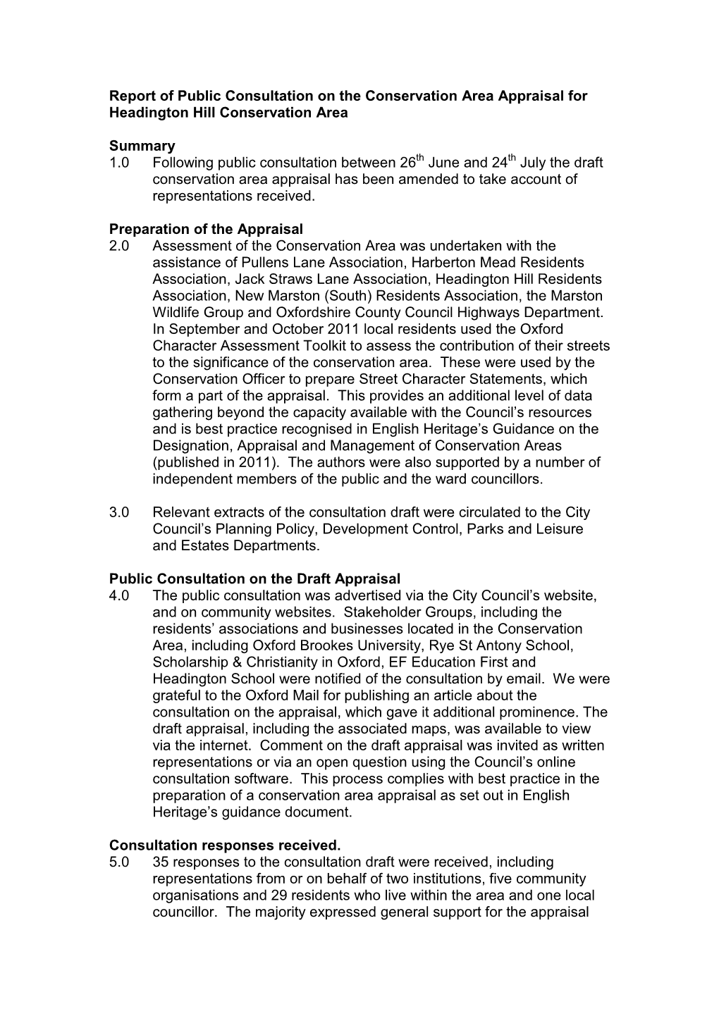 Old Headington Conservation Area Appraisal