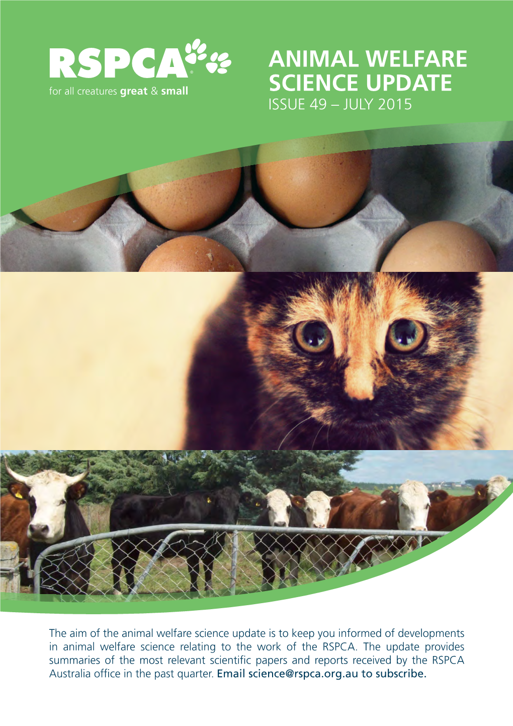 Animal Welfare Science Update Issue 49 – July 2015