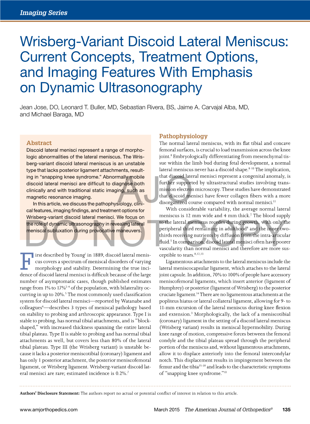 Wrisberg-Variant Discoid Lateral Meniscus: Current Concepts, Treatment Options, and Imaging Features with Emphasis on Dynamic Ultrasonography