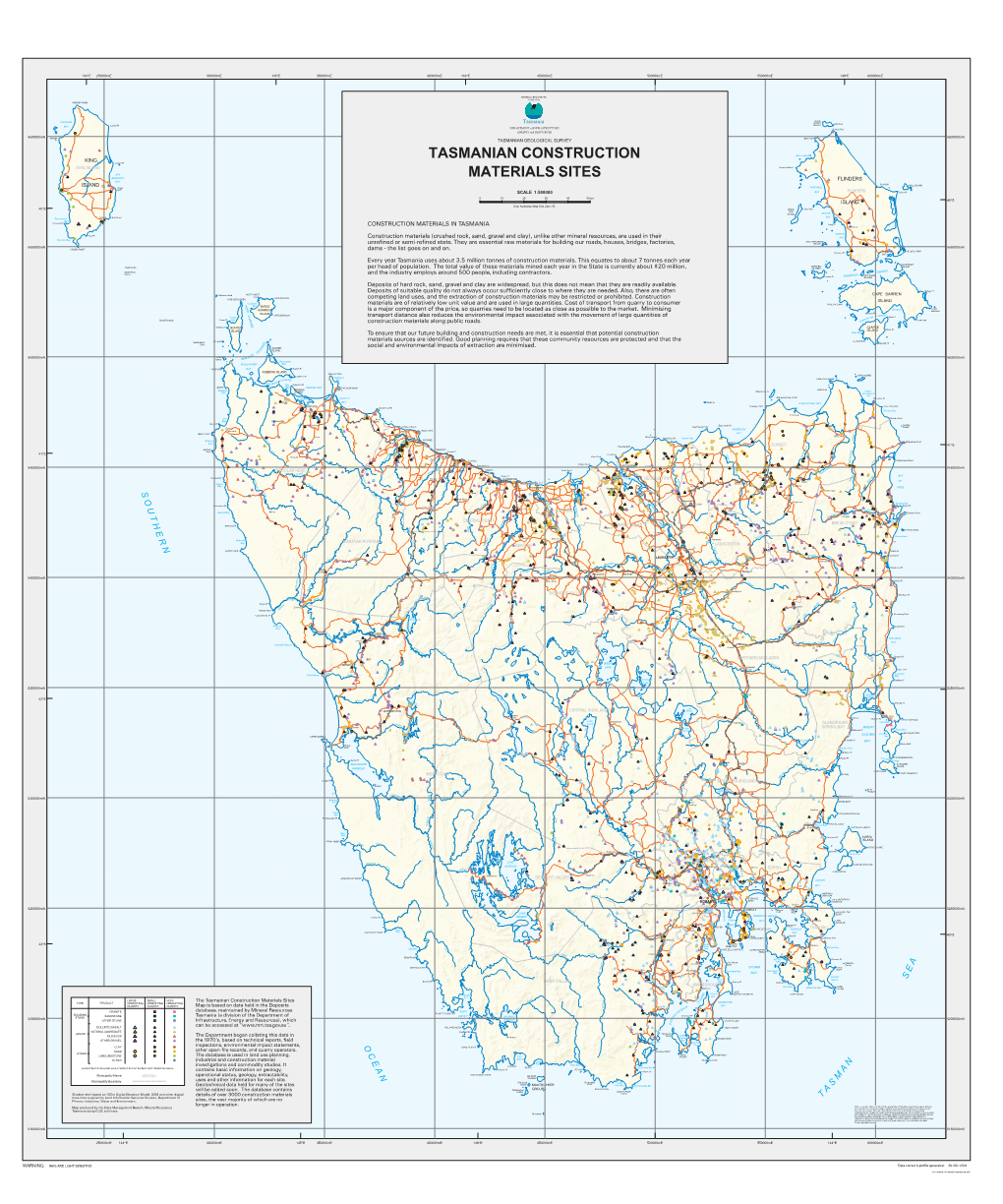 Tasmanian Construction Materials Sites