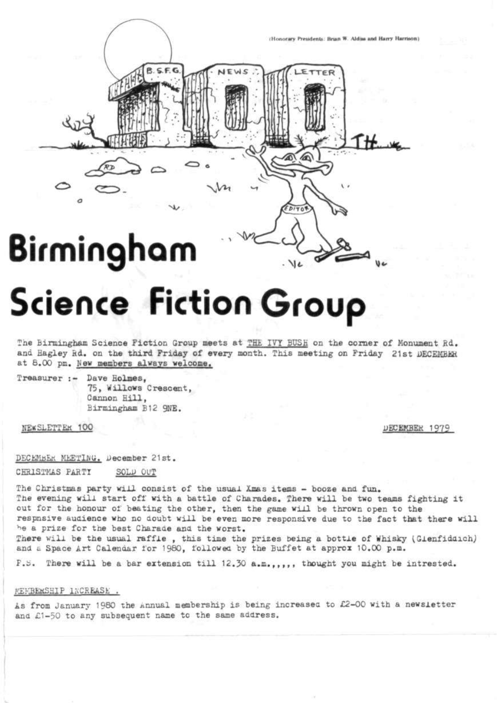 Birmingham Science Fiction Group Newsletter