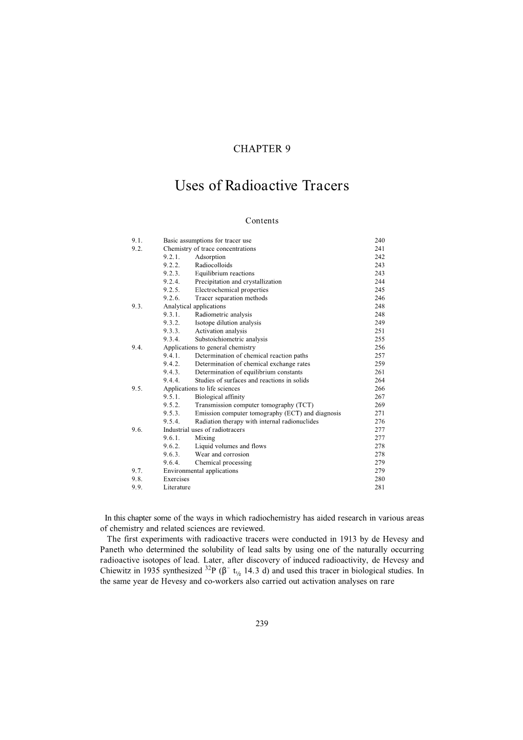 Uses of Radioactive Tracers