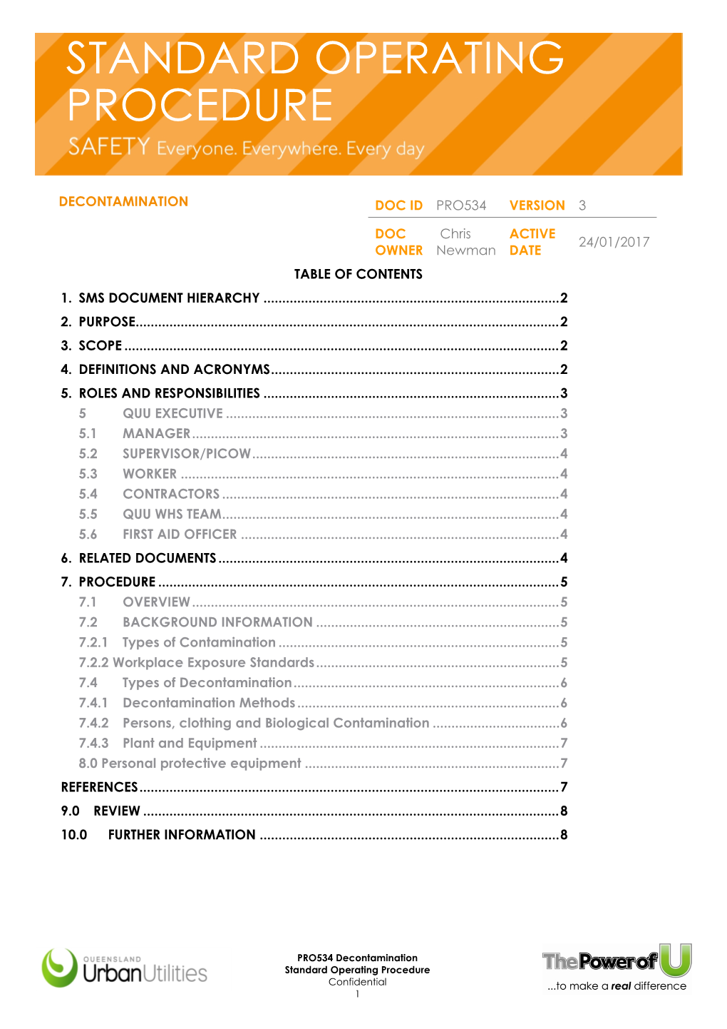 PRO534 Decontamination Standard Operating Procedure Confidential 1 1