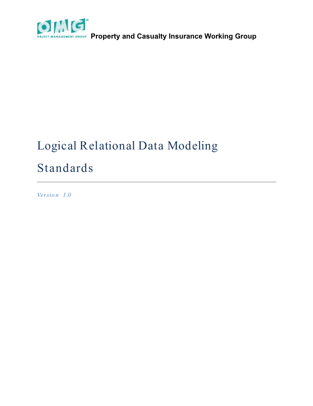 Logical Relational Data Modeling Standards