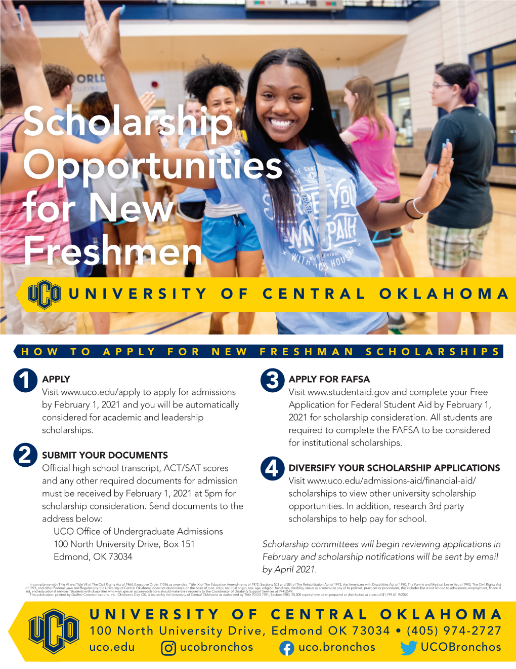 Scholarship Opportunities for New Freshmen