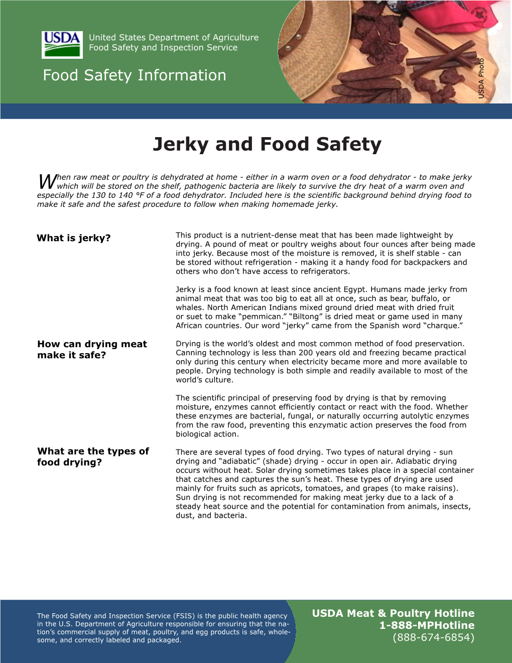 Jerky and Food Safety