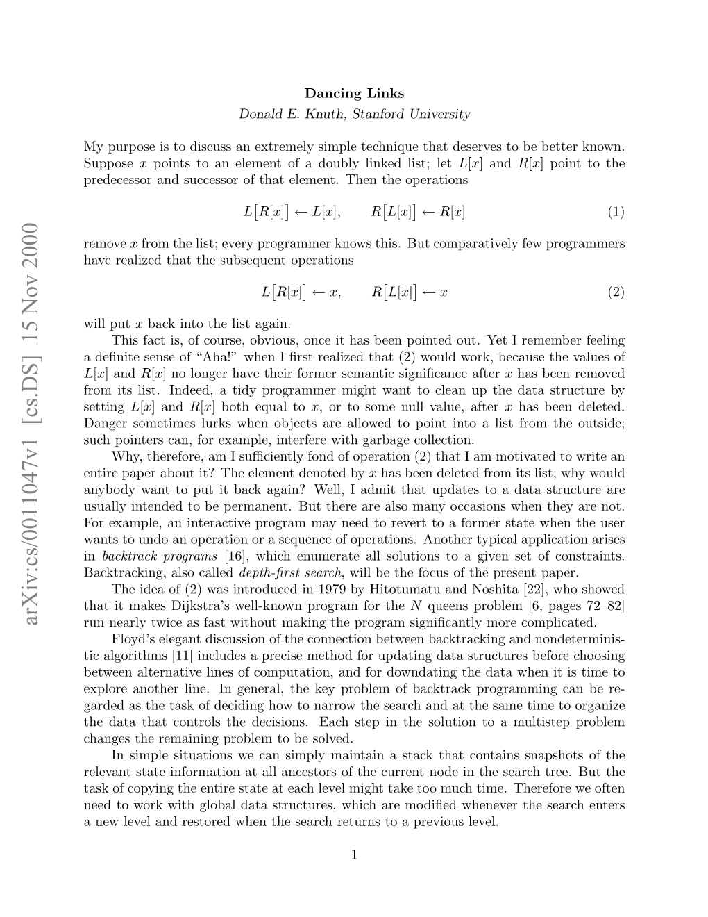 Arxiv:Cs/0011047V1