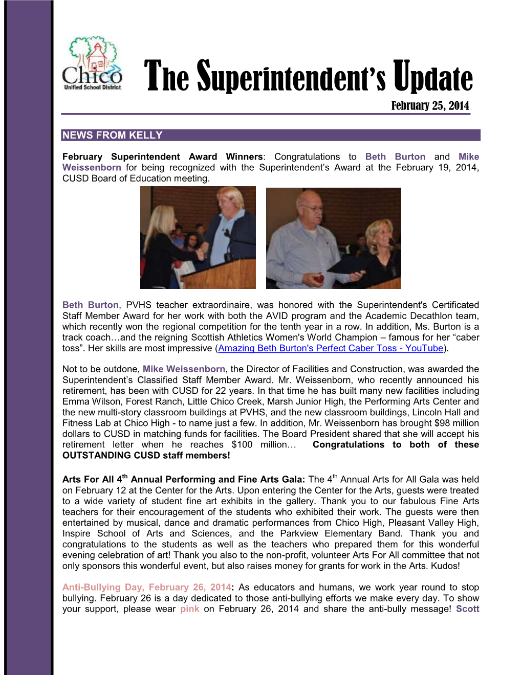 The Superintendent's Update