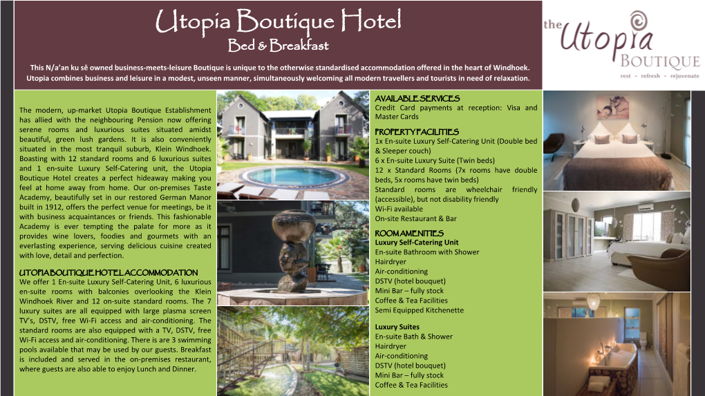Utopia Boutique Hotel Bed & Breakfast