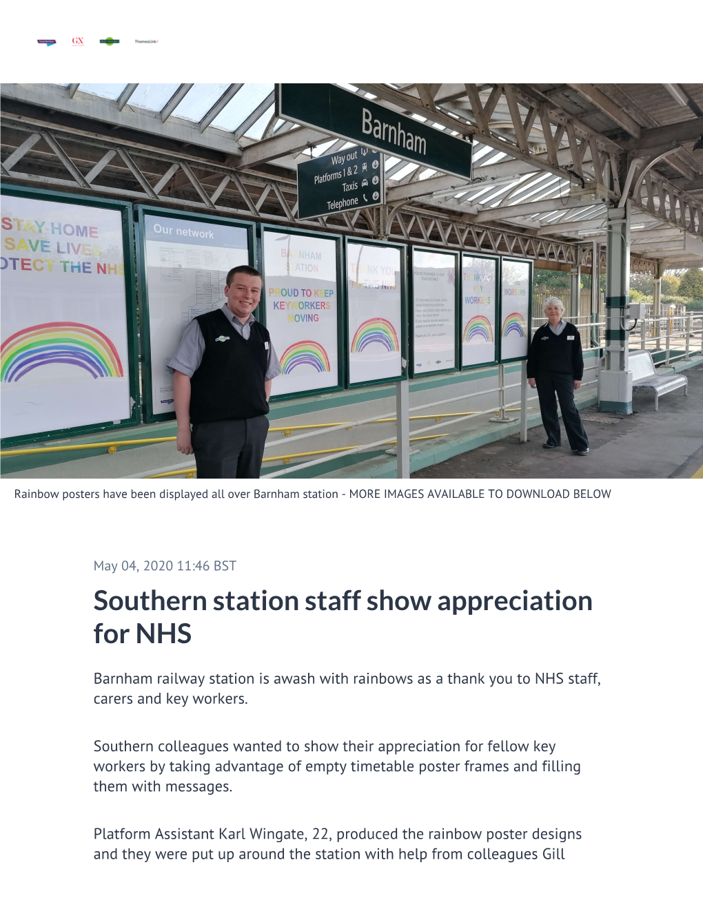 Southern Station Staff Show Appreciation for NHS
