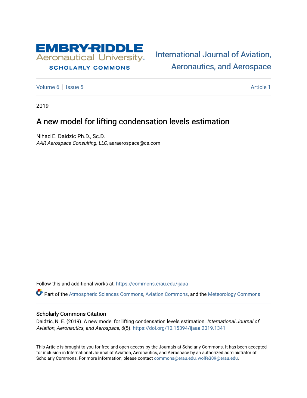 A New Model for Lifting Condensation Levels Estimation