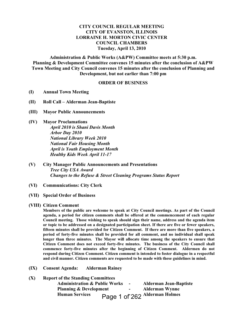 City Council Agenda Packet April 13 2010