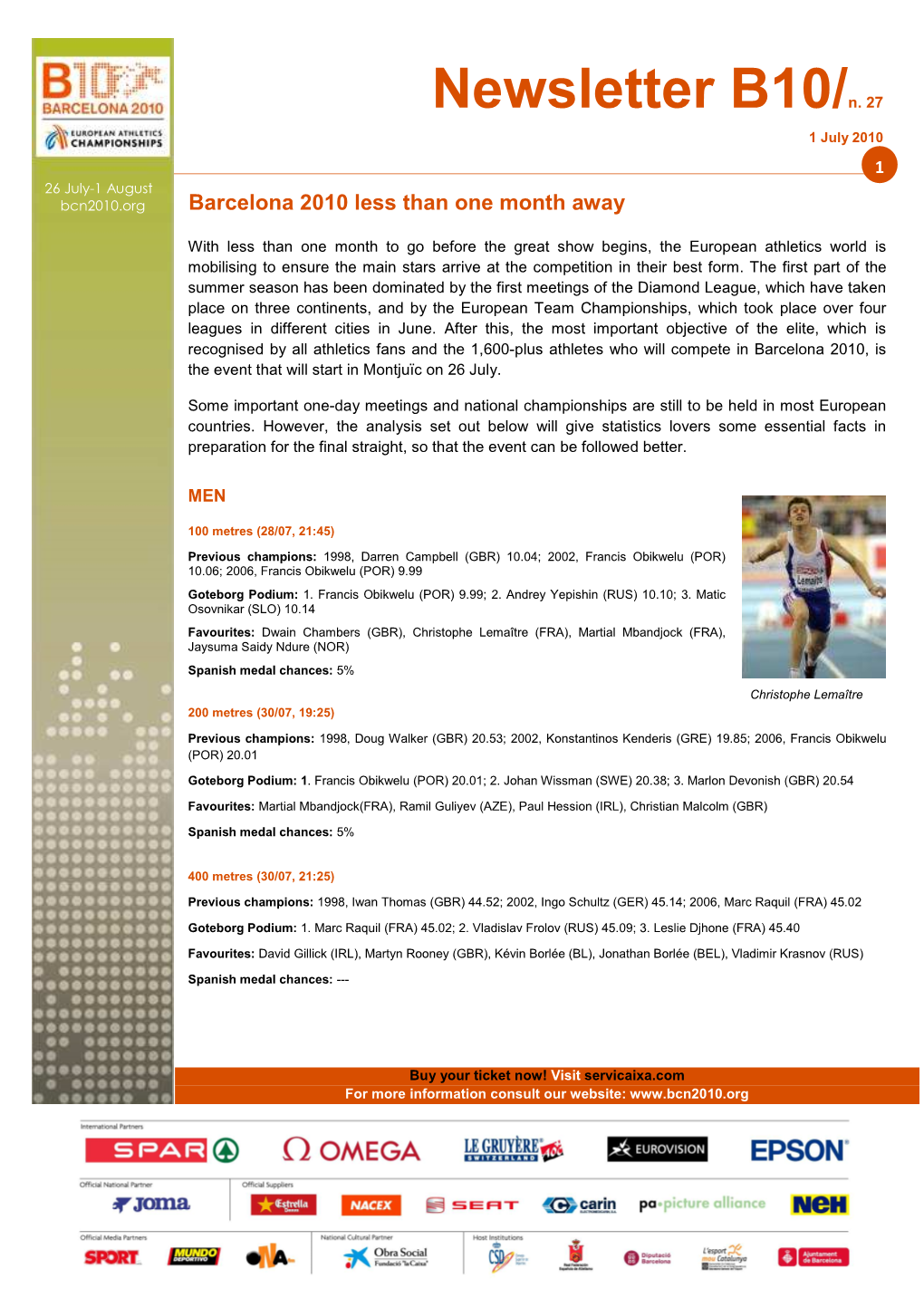 NEWSLETTER 1 July 2010 Englishx