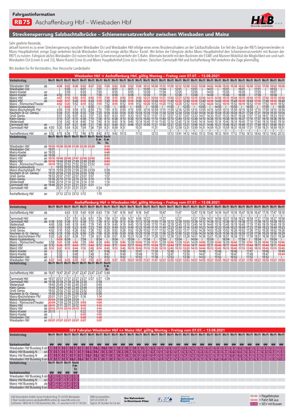 RB75 Aschaffenburg Hbf – Wiesbaden Hbf