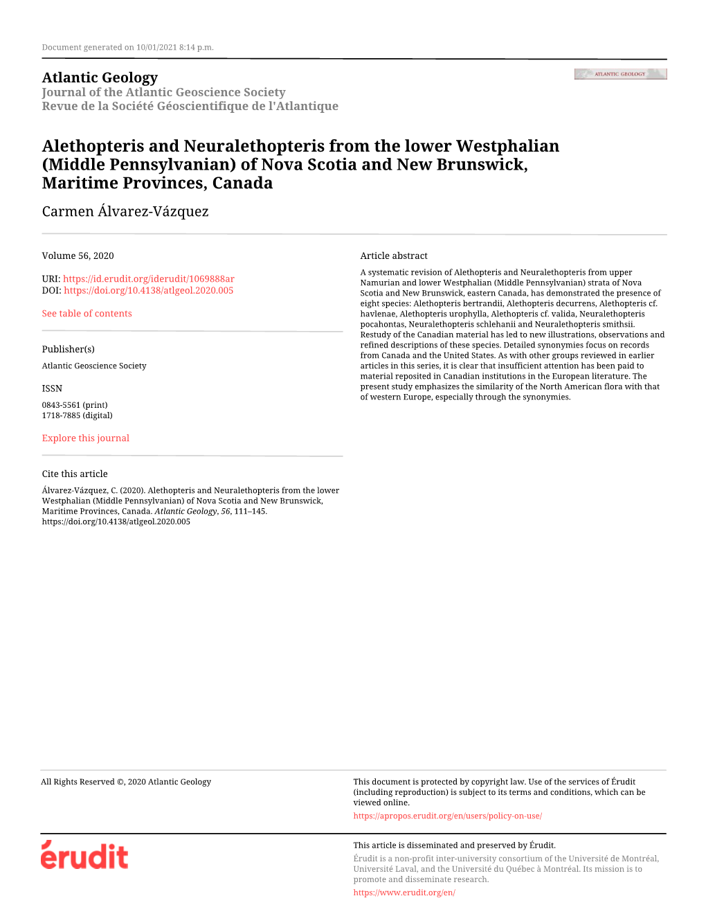 Alethopteris and Neuralethopteris from the Lower Westphalian