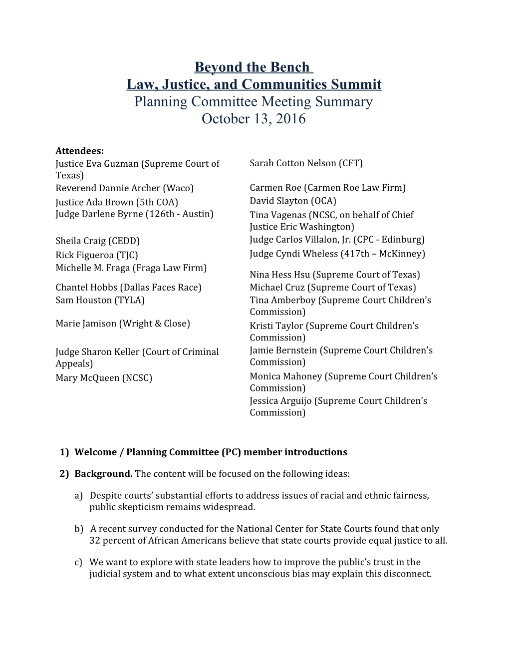 Law, Justice, and Communities Summit