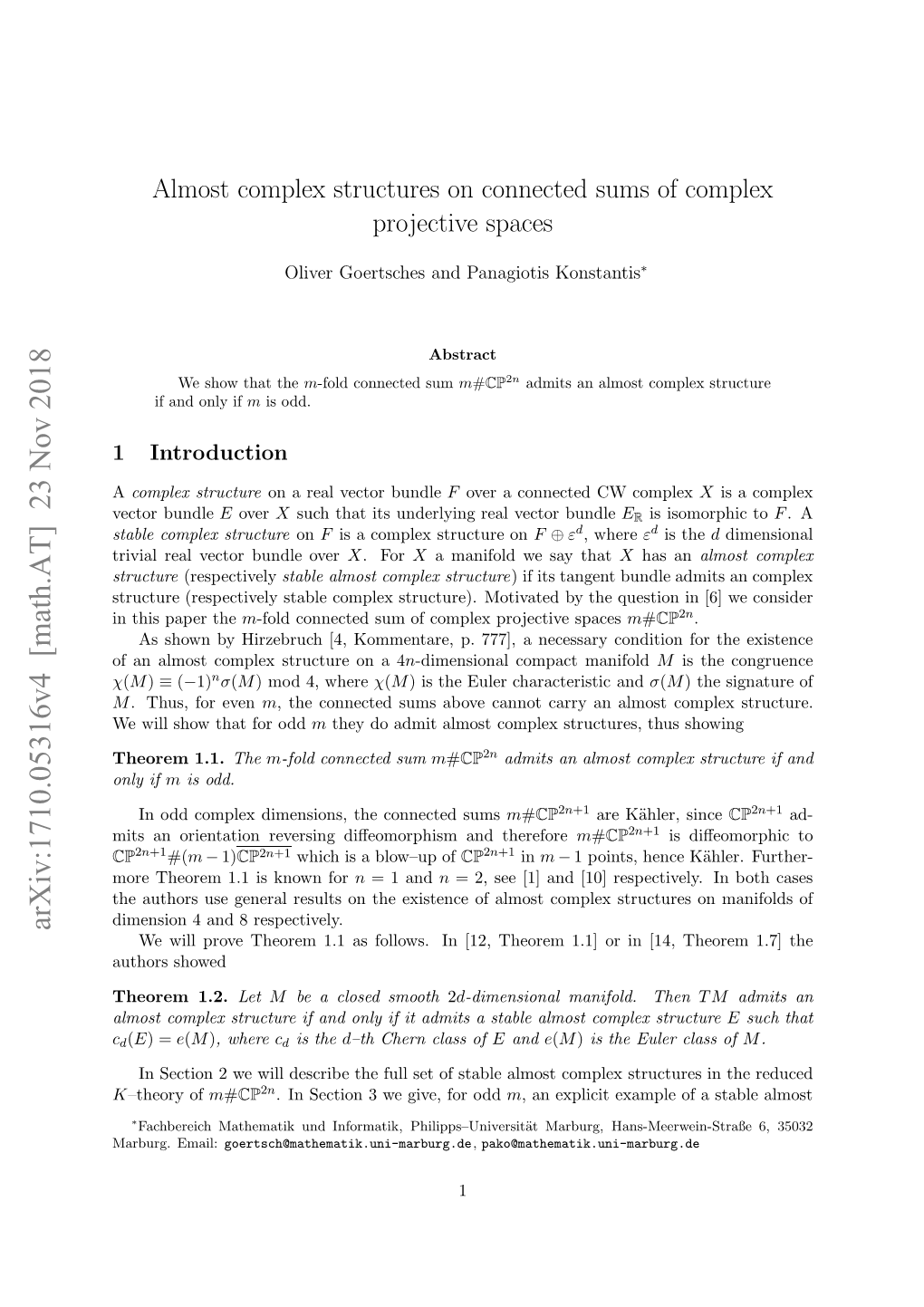 Almost Complex Structures on Connected Sums of Complex