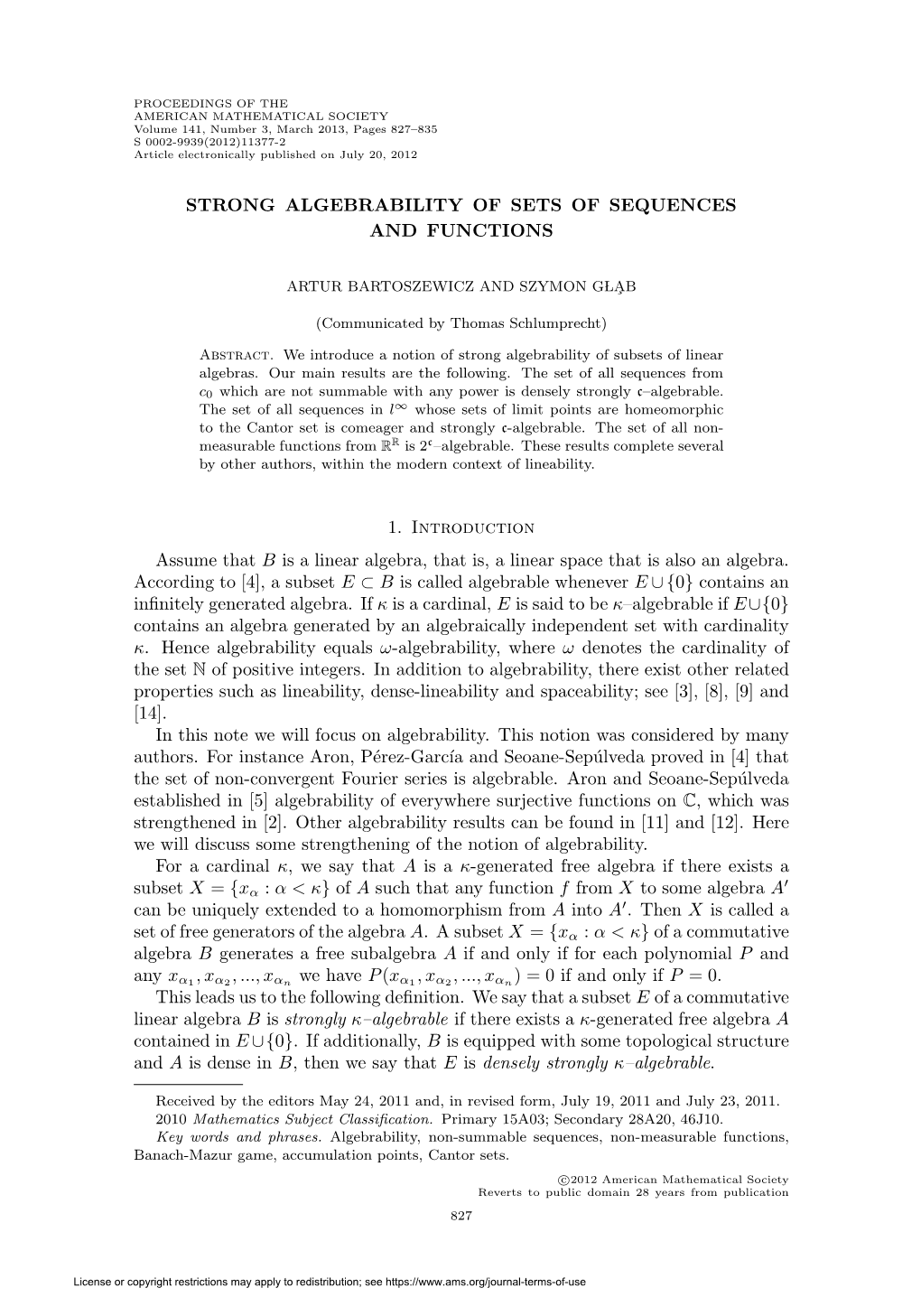 Strong Algebrability of Sets of Sequences and Functions