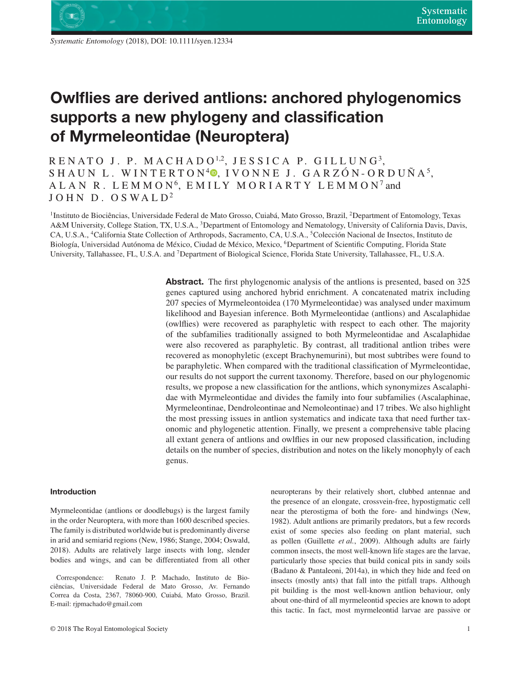 Owlflies Are Derived Antlions (Fig