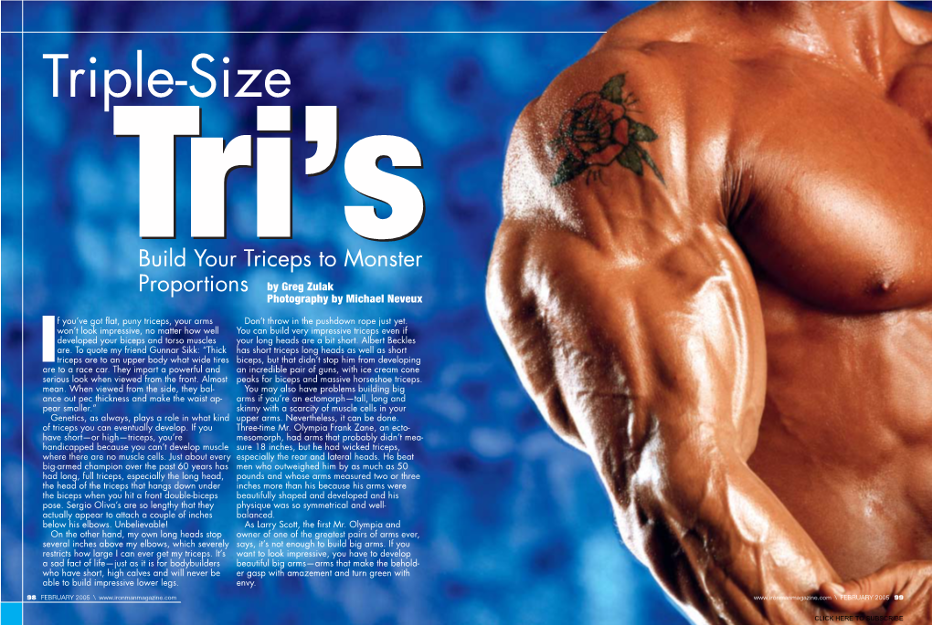 IRONMAN Magazine's Bodybuilding Success Blueprint Triple Size Tri's