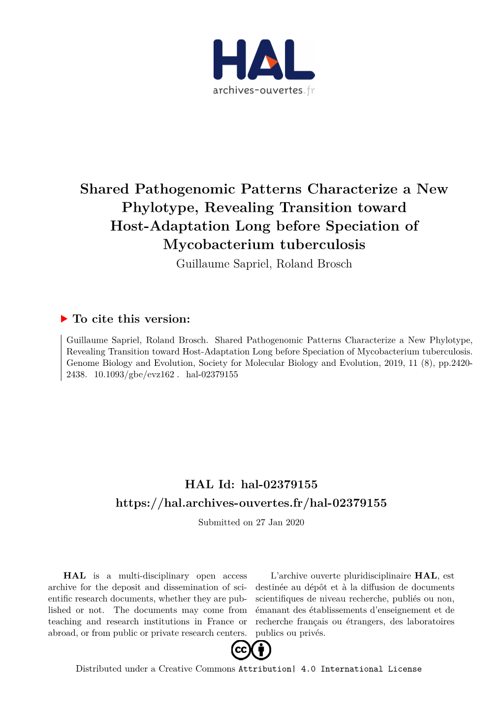 Shared Pathogenomic Patterns Characterize