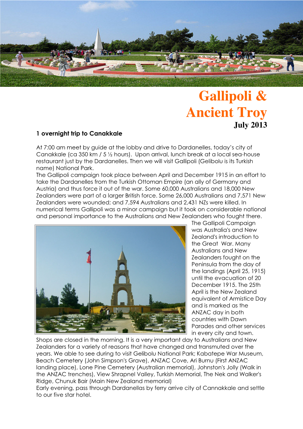 Gallipoli & Ancient Troy