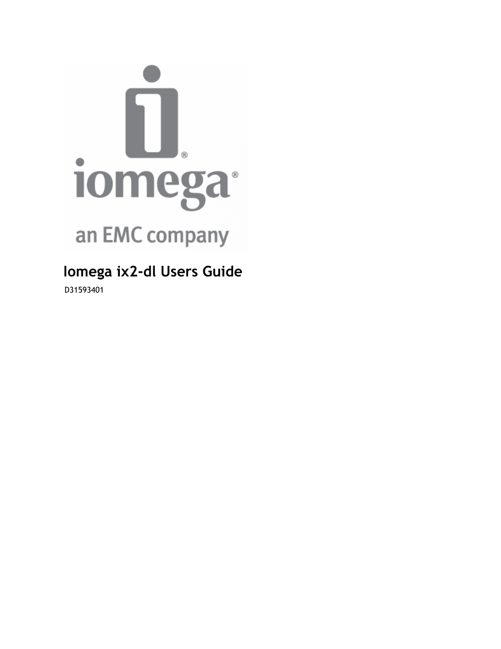 Iomega Ix2-Dl Users Guide D31593401