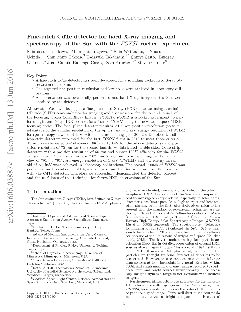 Fine-Pitch Cdte Detector for Hard X-Ray Imaging and Spectroscopy Of