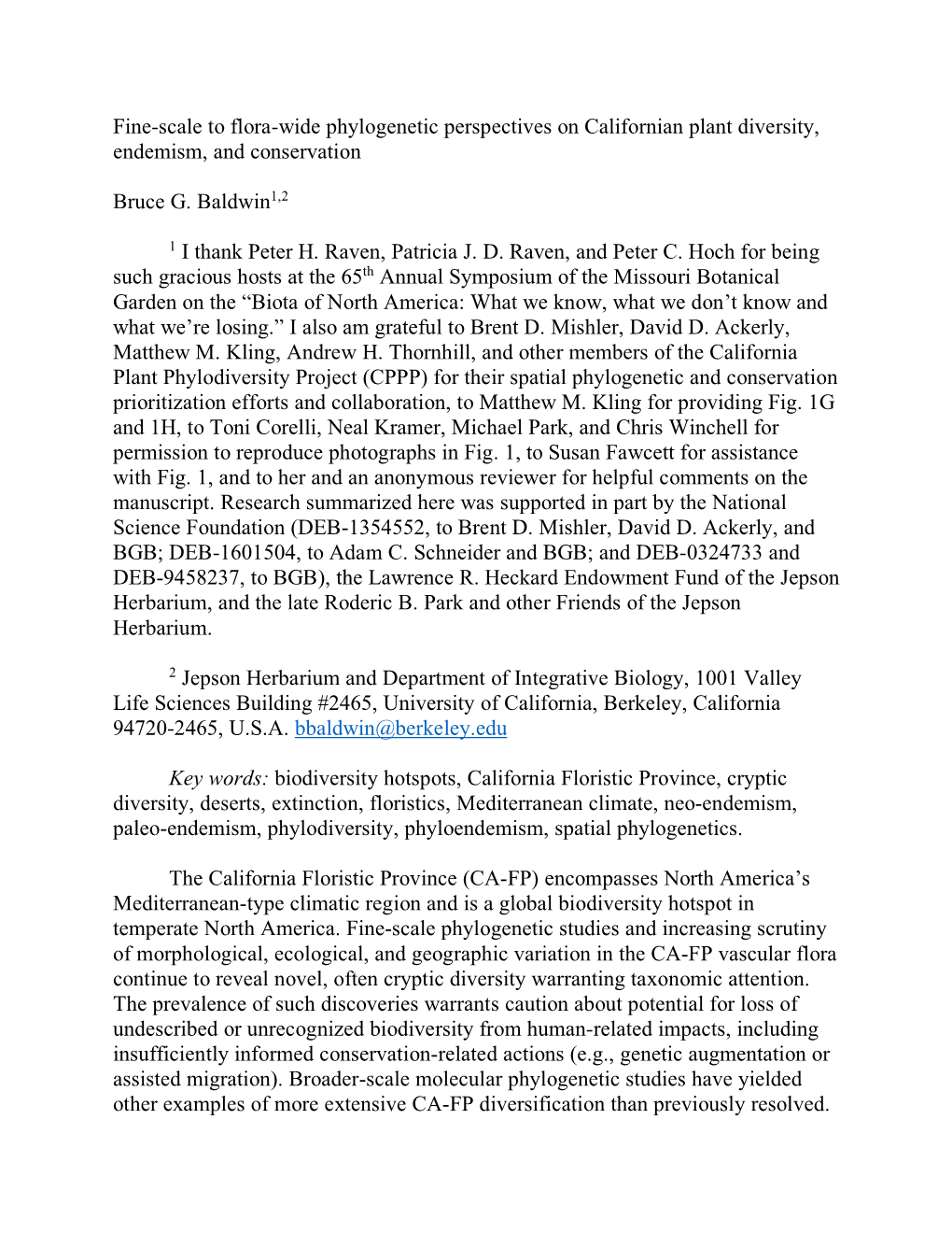 Fine-Scale to Flora-Wide Phylogenetic Perspectives on Californian Plant Diversity, Endemism, and Conservation