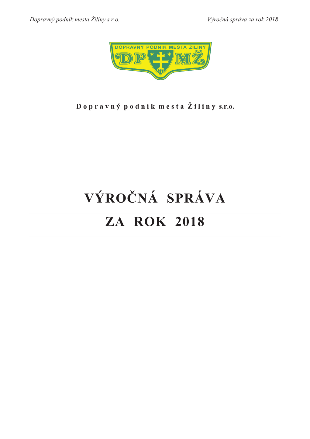 Výročná Správa Za Rok 2018