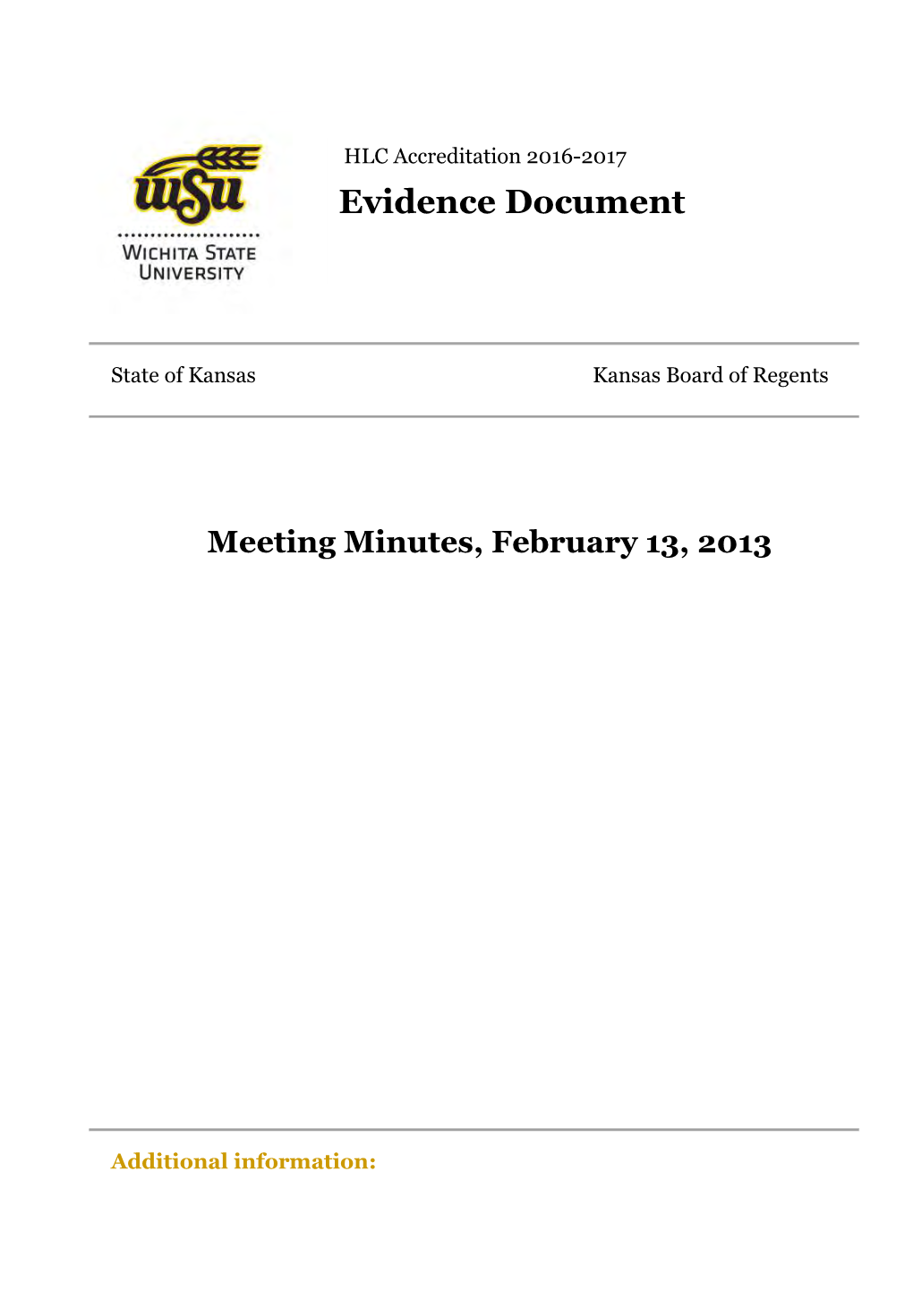 Meeting Minutes, February 13, 2013