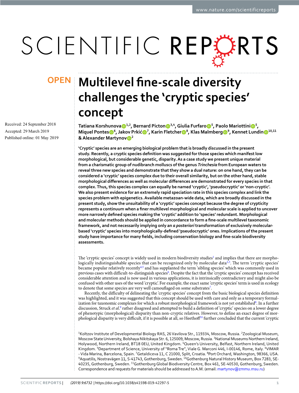 Multilevel Fine-Scale Diversity Challenges the 'Cryptic Species