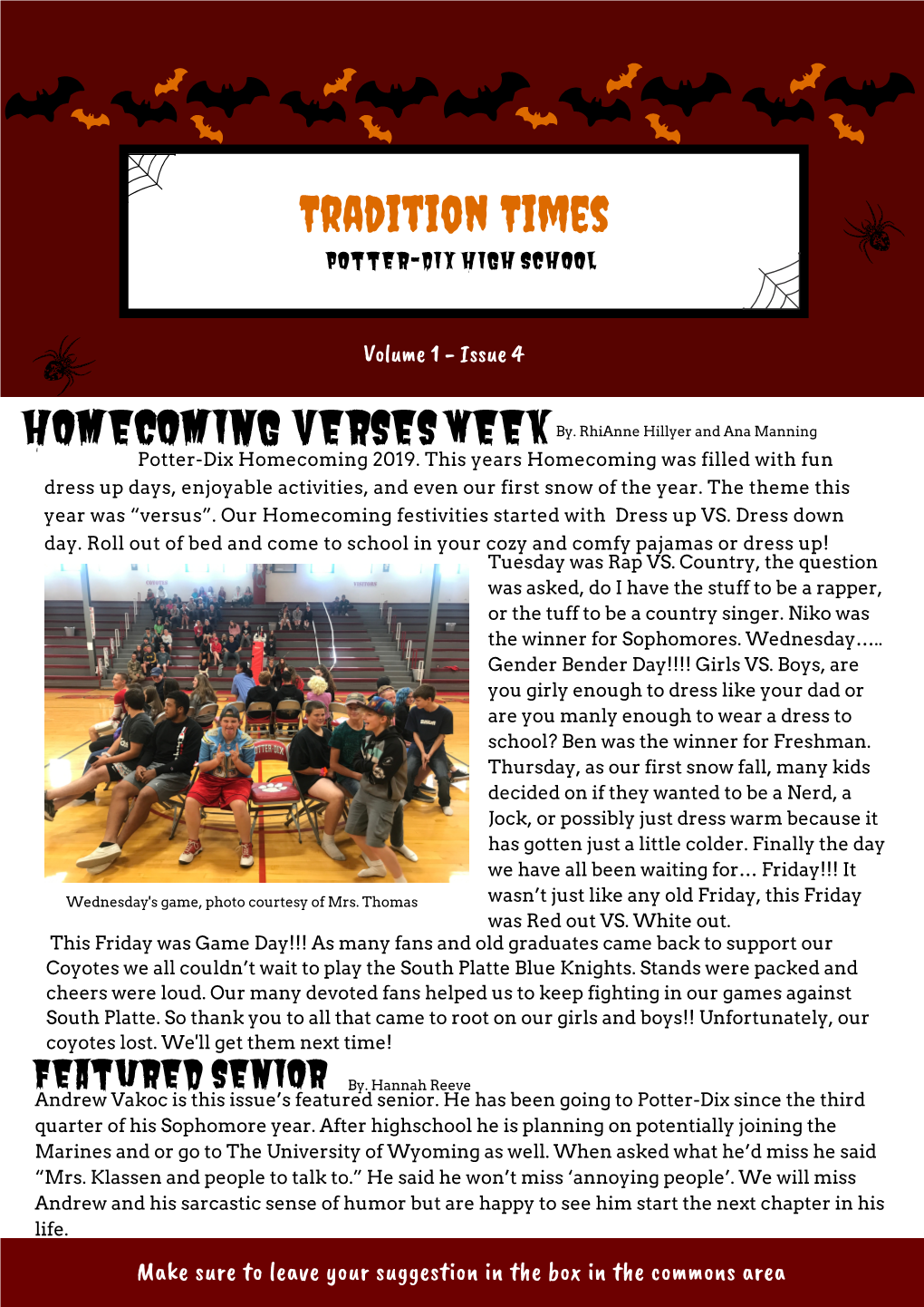 Tradition Times Potter-Dix High School