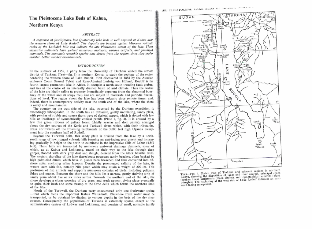 Whitworth T (1965) the Pleistocene Lake Beds of Kabua, Northern Kenya