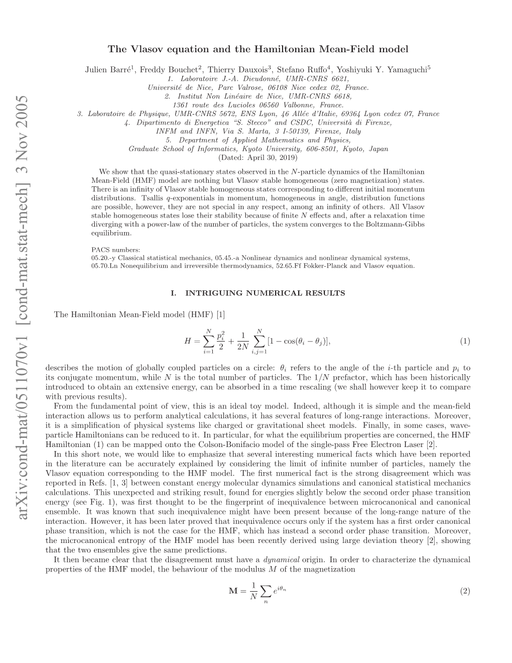 [Cond-Mat.Stat-Mech] 3 Nov 2005