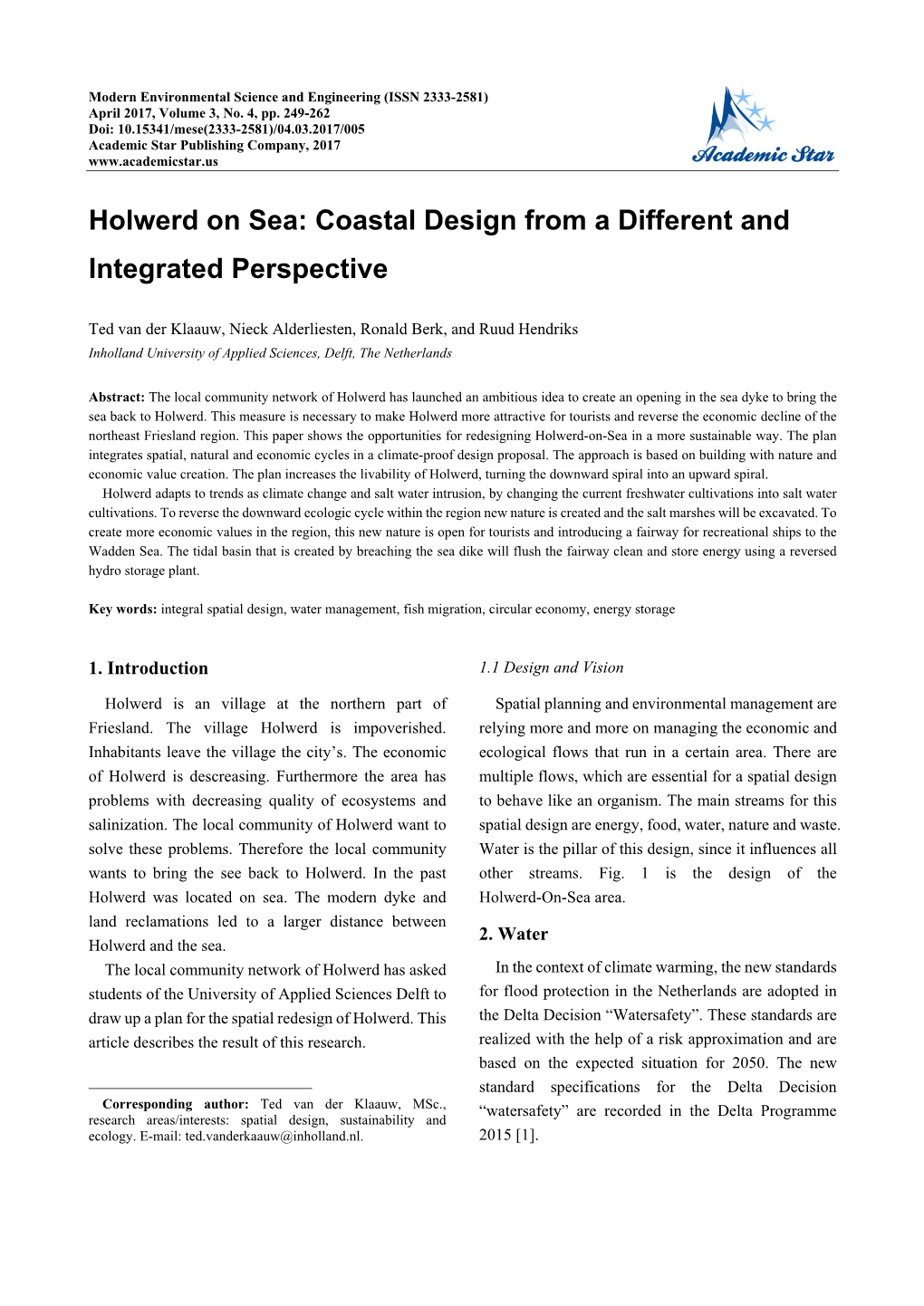 Holwerd on Sea: Coastal Design from a Different and Integrated Perspective