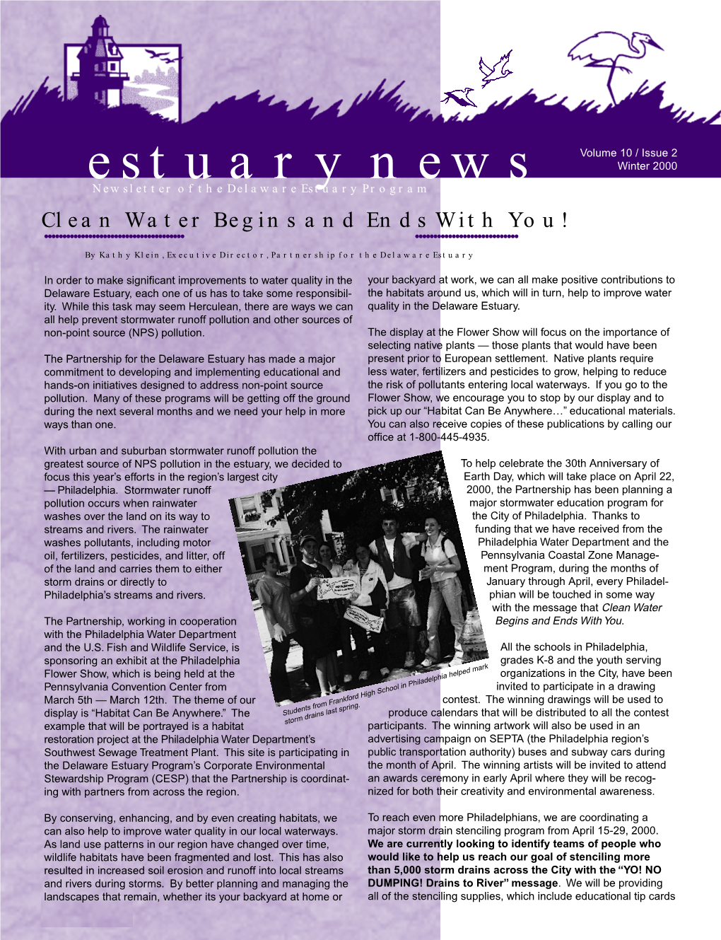 Winter 2000 Newsletter of the Delaware Estuary Program