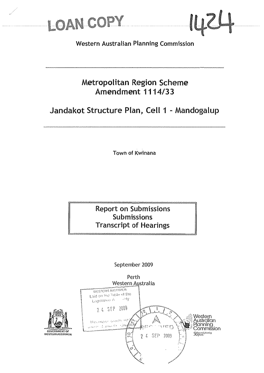 Amendment 1114/33 Jandakot Structure Plan, Cell 1