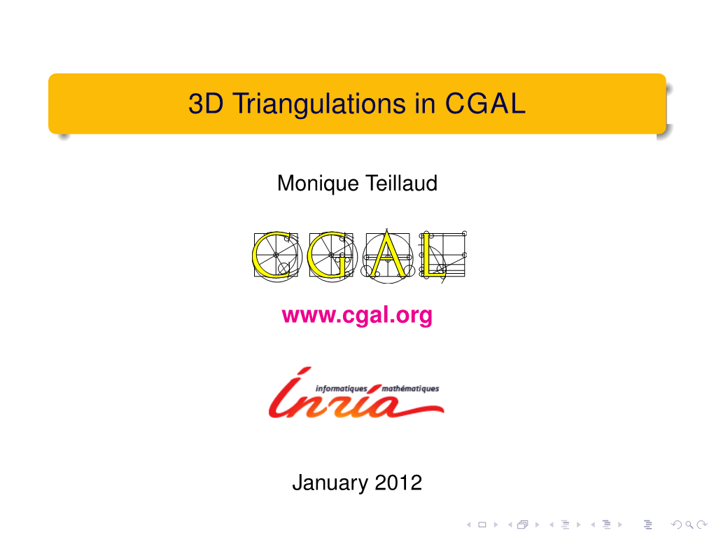 3D Triangulations in CGAL