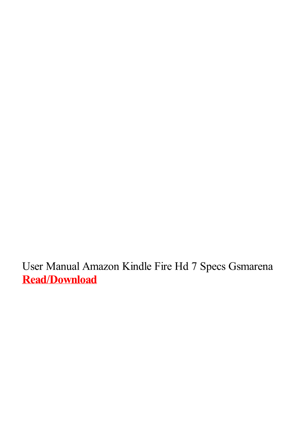 User Manual Amazon Kindle Fire Hd 7 Specs Gsmarena