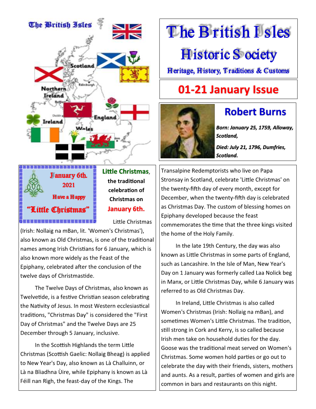 01-21 January, Robbie Burns