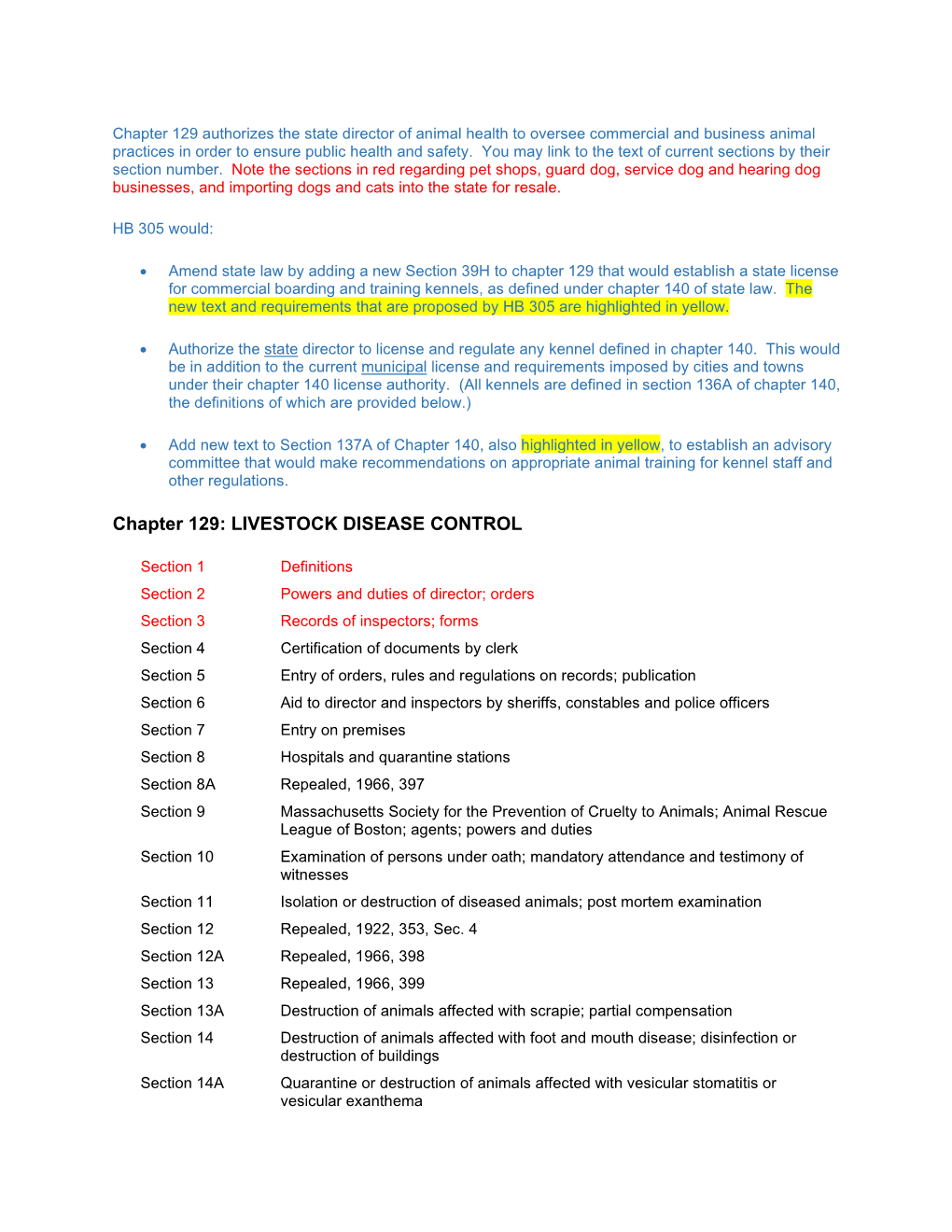 Chapter 129: LIVESTOCK DISEASE CONTROL