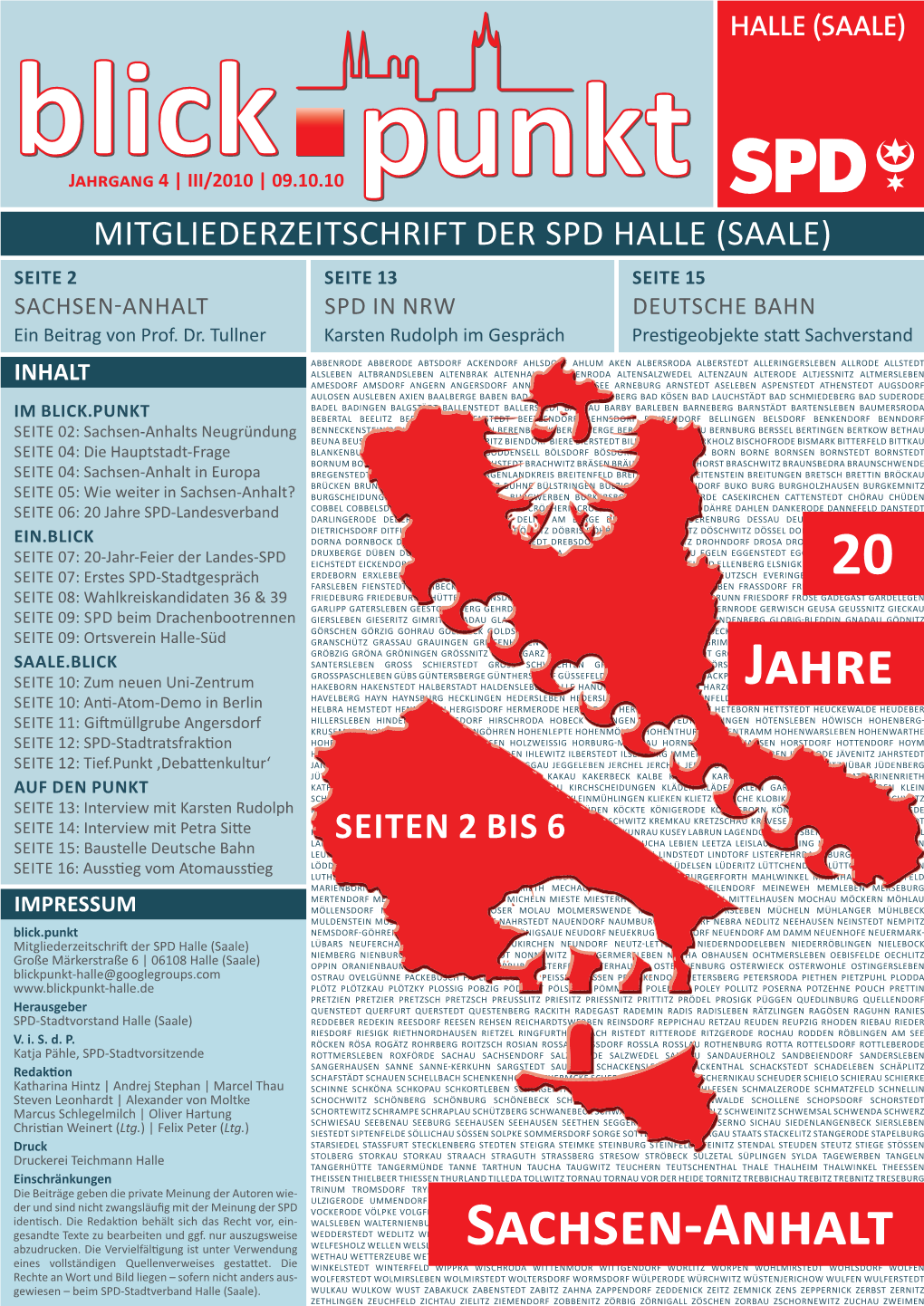 20 Jahre Sachsen-Anhalt �N E�R��A Nach Dem Abschied Aus Der Ak- Eu