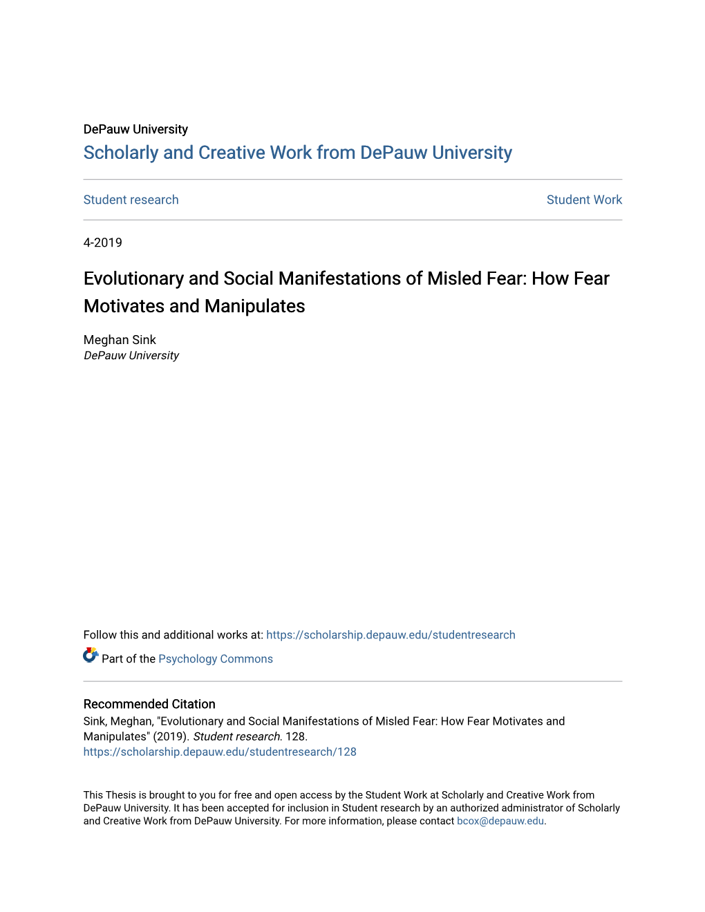 Evolutionary and Social Manifestations of Misled Fear: How Fear Motivates and Manipulates