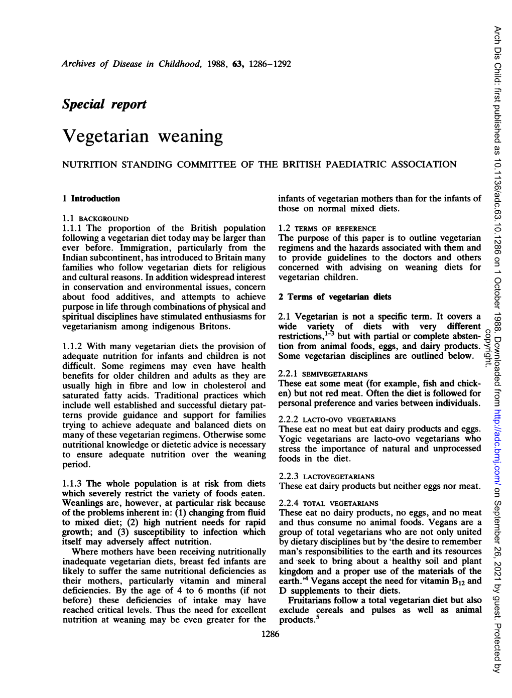 Vegetarian Weaning