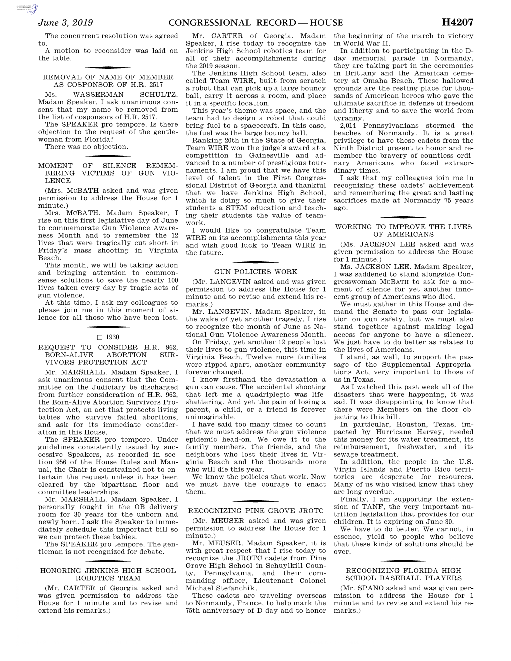 Congressional Record—House H4207