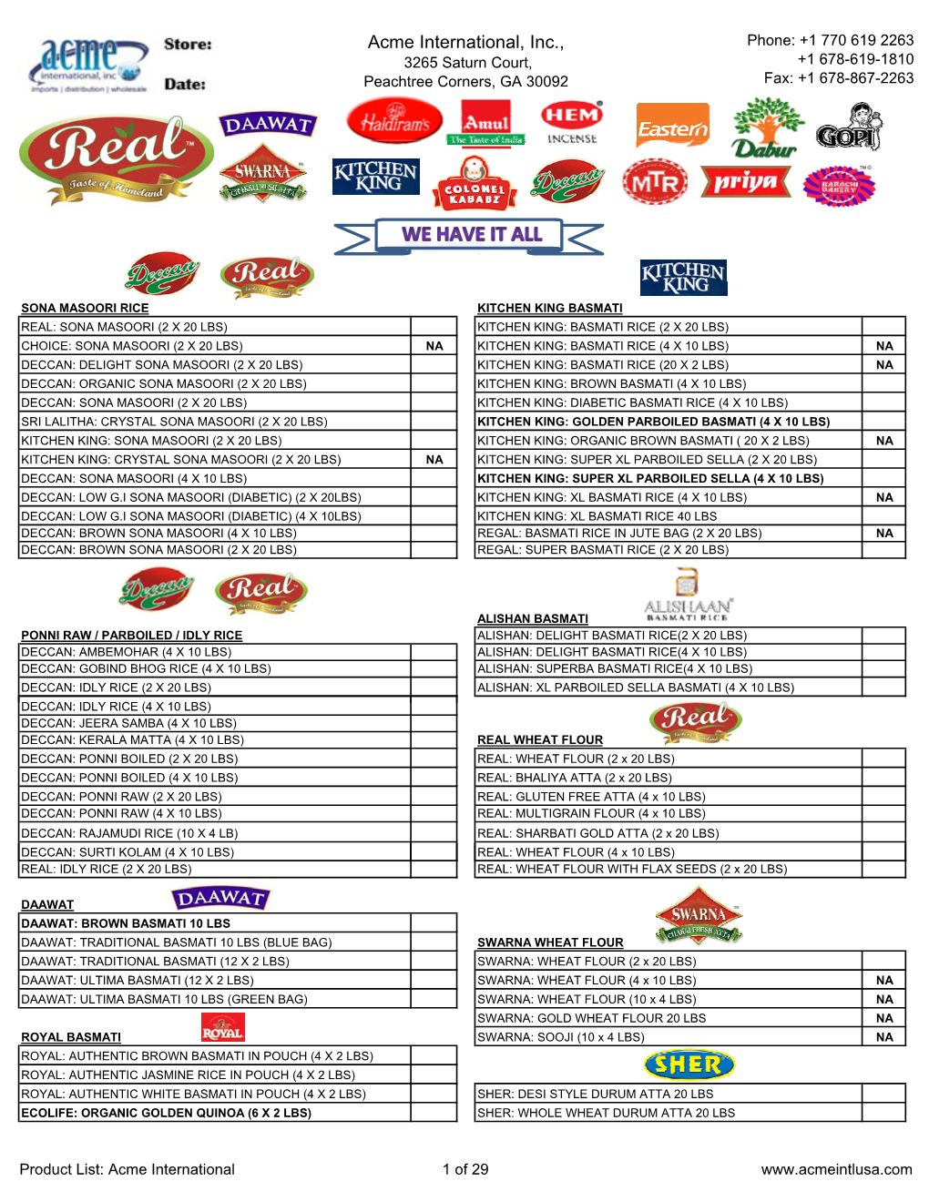 Product List 2021 Without Maggi.Xlsx